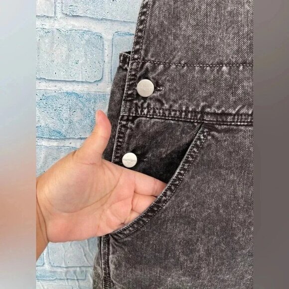 Carhartt Work In Progress acid Black Bib Double Knee Overalls large - Picture 7 of 15